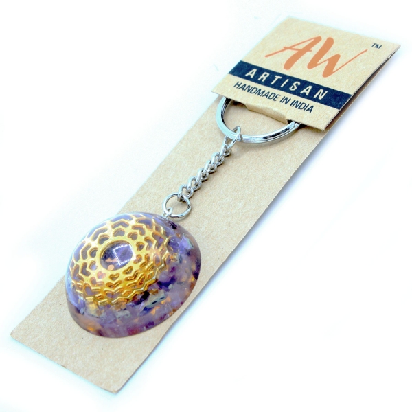 Orgonit Schlüsselanhänger Amethyst Mandala