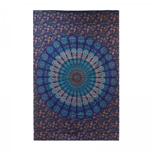 Indisches Baumwoll-Wandtuch, Tagesdecke, Klassisches Mandala