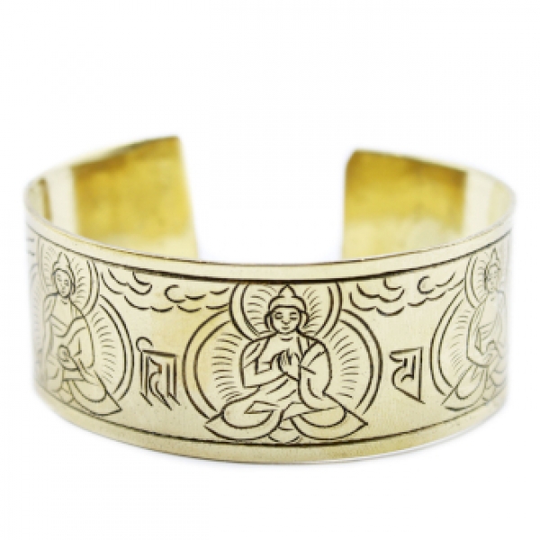 Tibetischer Mantra Armreif 5 Buddhas