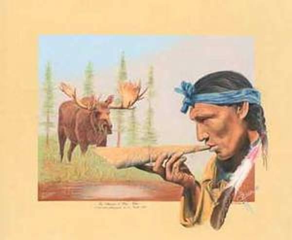 Indianer Poster Le Chasseur d Elan Cree
