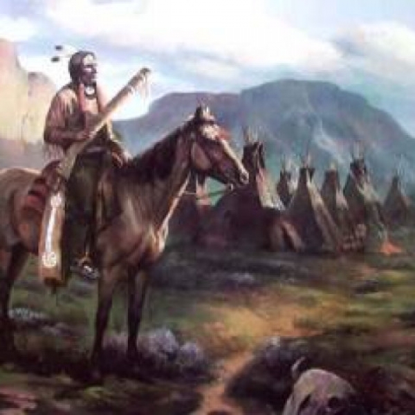 Indianer Poster Guarding the village