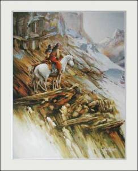 Indianer Poster Indianer auf Pferd