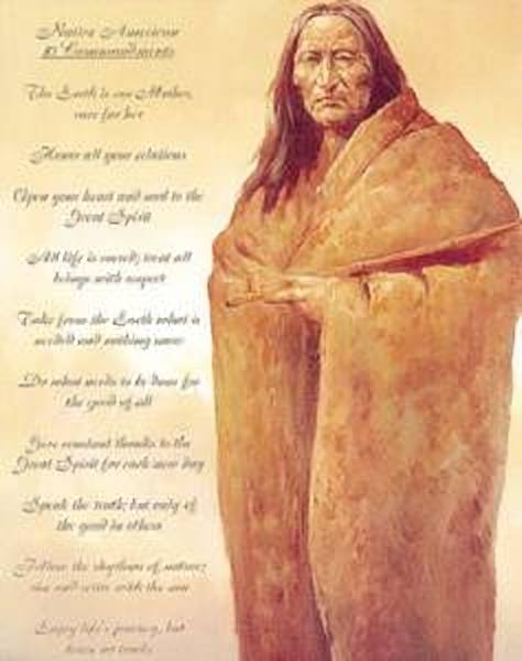 Indianer Poster Native American 10 Commandments