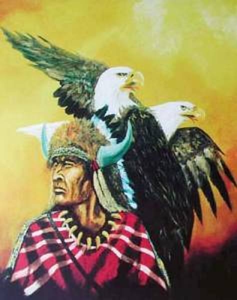 Indianer Poster Indianer und Weißkopfadler
