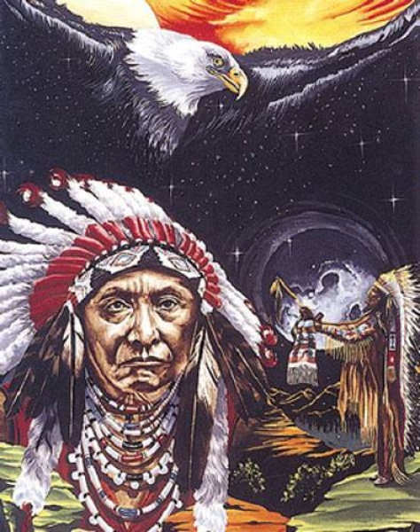 Indianer Poster Bald Eagle Chief