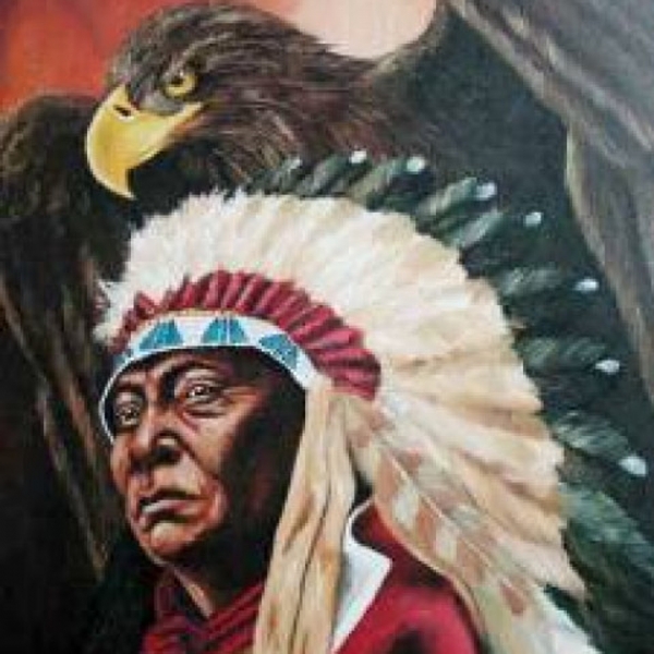 Indianer Poster Chief Joseph and eagle