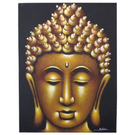 Buddha Leinenbild gold