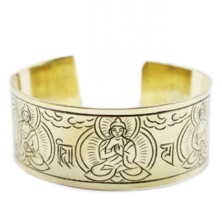 Tibetischer Mantra Armreif 5 Buddhas