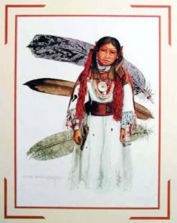 Indianer Poster Indianer Mädchen mit Federn