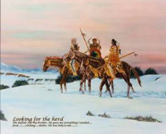 Indianer Poster Looking for the herd
