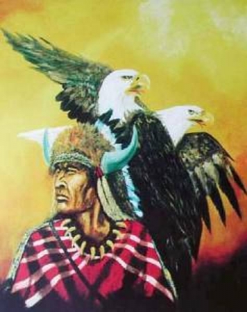 Indianer Poster Indianer und Weißkopfadler